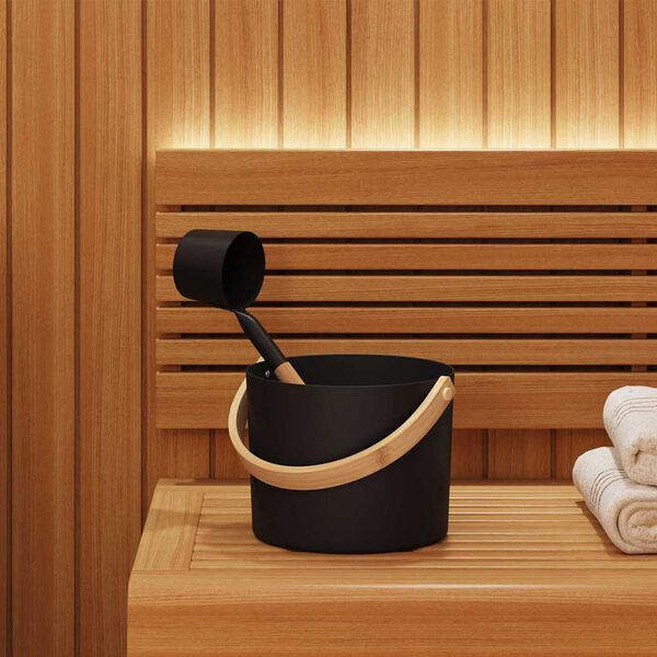vidaXL Juego de Accesorios de Sauna 2 pcs Negro
