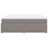 vidaXL Cama box spring con colch&oacute;n tela gris taupe 180x200 cm