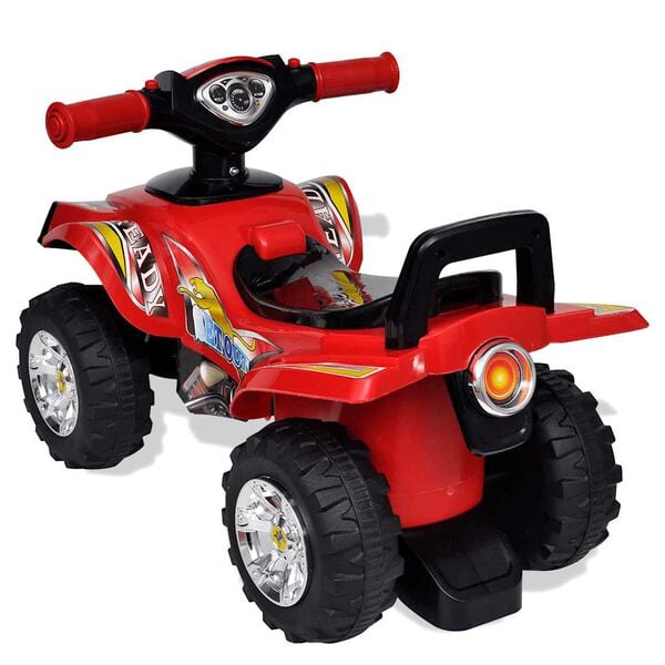 vidaXL Quad correpasillos infantil con sonidos y luces rojo
