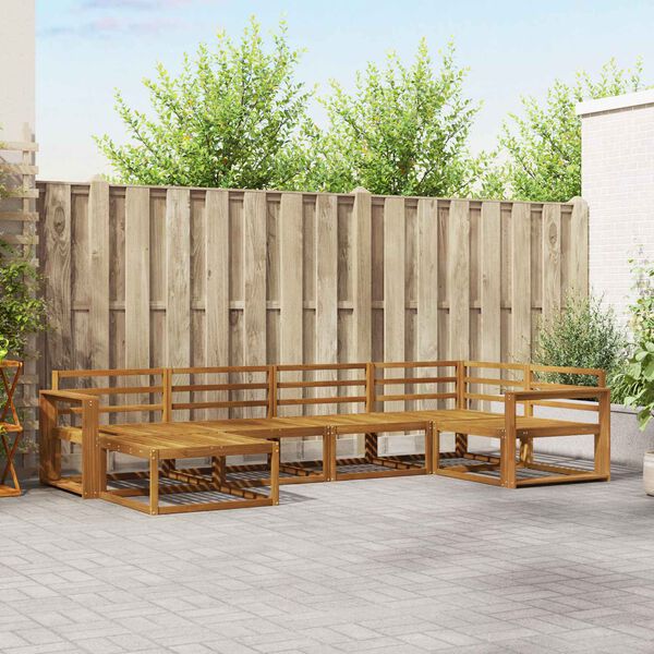 vidaXL Conjunto de sof&aacute;s de exterior 6 pcs Natural