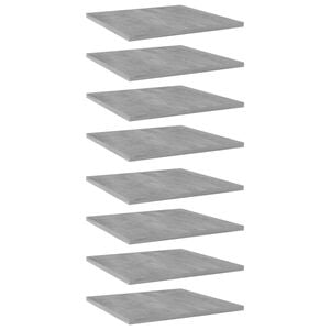 vidaXL Estante estanter&iacute;a 8uds contrachapada gris hormig&oacute;n 40x40x1,5cm