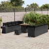 vidaXL Conjunto de sof&aacute; de jard&iacute;n 11 pcs Negro rat&aacute;n sint&eacute;tico