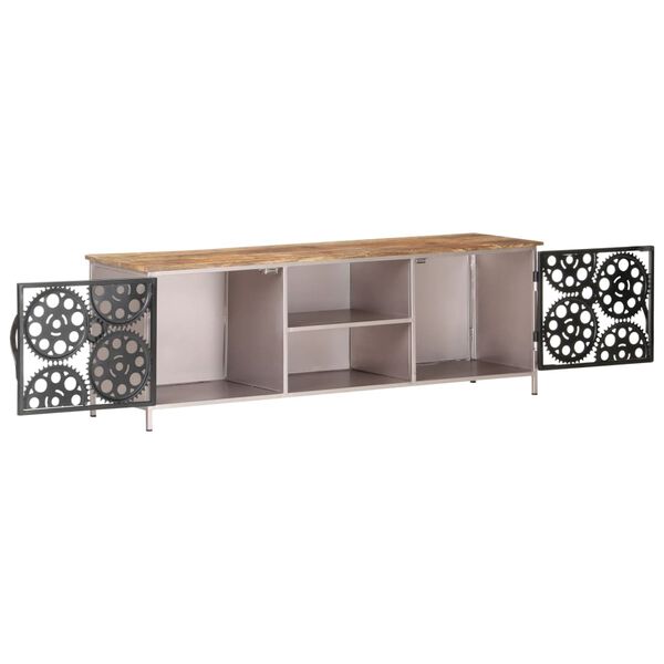 vidaXL Mueble para TV de madera de mango rugosa 120x30x40 cm