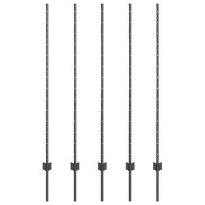 vidaXL Poste de cerca empotrado 5 uds. Gris 180 cm