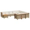 vidaXL Set de sof&aacute;s de jard&iacute;n 11pzas con cojines rat&aacute;n sint&eacute;tico beige