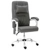 vidaXL Silla de oficina de masaje cuero sint&eacute;tico gris
