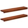 vidaXL Alfeizares 2 uds. Marr&oacute;n 70 x 15 x 2 cm Madera de Haya S&oacute;lida