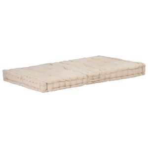 vidaXL Coj&iacute;n para pal&eacute;s algod&oacute;n beige 120x80x10 cm