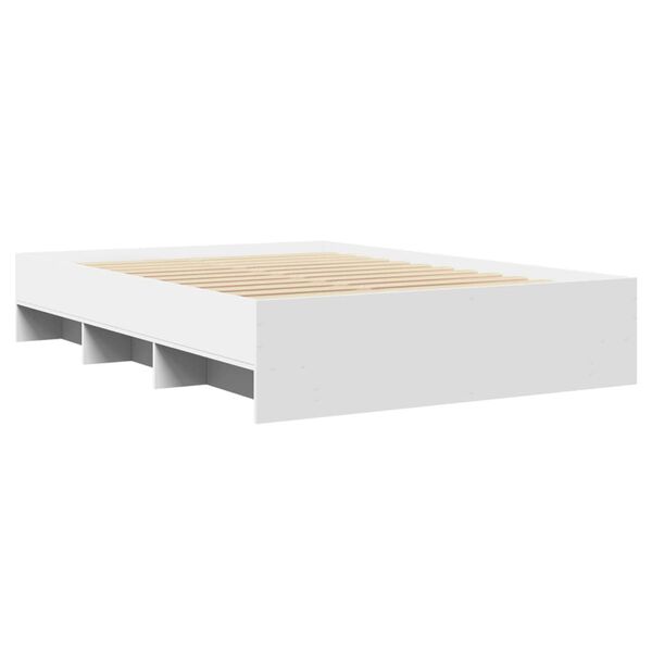 vidaXL Estructura de cama madera de ingenier&iacute;a blanca 120x200 cm