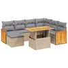 vidaXL Juego de sof&aacute;s de jard&iacute;n con cojines beige 8 pzas rat&aacute;n PE