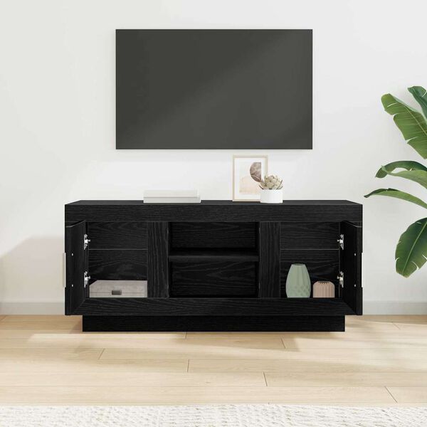 vidaXL Gabinete de TV Roble Negro 102 x 35 x 45 cm