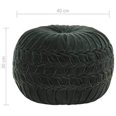 vidaXL Puf de terciopelo de algodón diseño bata verde 40x30 cm