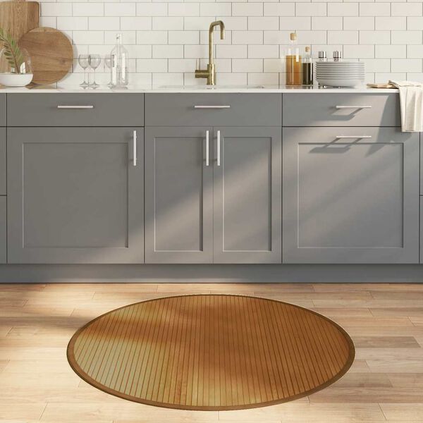 vidaXL Alfombra redonda bamb&uacute; marr&oacute;n 100 cm