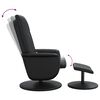 vidaXL Sill&oacute;n reclinable masaje con reposapi&eacute;s cuero sint&eacute;tico negro
