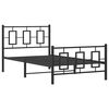 vidaXL Estructura cama sin colchón con estribo metal negro 100x190 cm