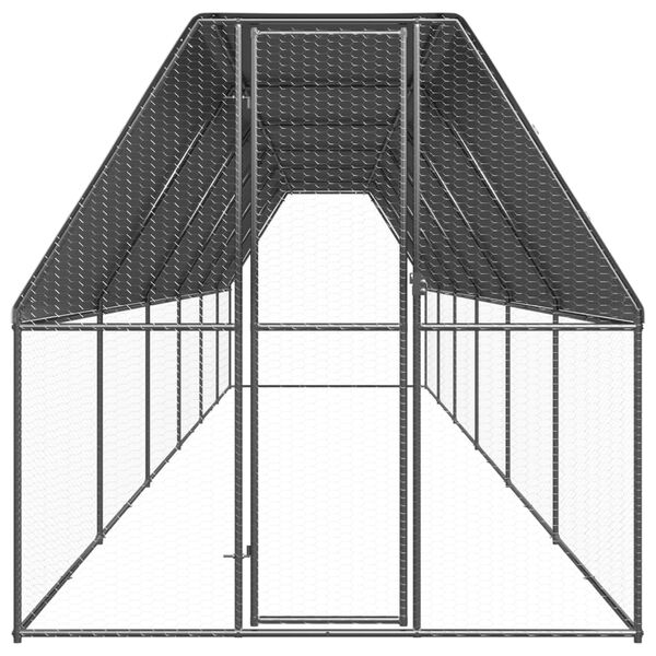 vidaXL Jaula gallinero de acero galvanizado 2x12x2 m