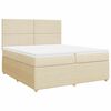 vidaXL Cama box spring con colch&oacute;n tela color crema 200x200 cm