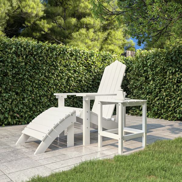 vidaXL Mesa de jardín Adirondack HDPE blanca 38x38x46 cm