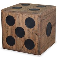 vidaXL Caja de almacenamiento madera mindi 40x40x40 cm diseño de dado