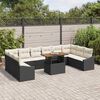 vidaXL Conjunto de sof&aacute; de jard&iacute;n 11 pcs Negro Polirat&aacute;n