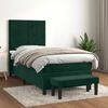 vidaXL Cama box spring con colch&oacute;n terciopelo verde oscuro 80x200 cm