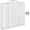 vidaXL Cestas de gaviones 7 uds forma de arco hierro 200x50x180/200 cm