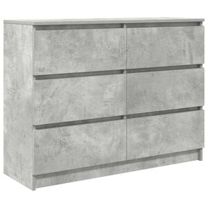 vidaXL Aparador de madera de ingenier&iacute;a gris hormig&oacute;n 100x35x76 cm
