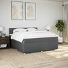 vidaXL Cama box spring con colch&oacute;n tela gris oscuro 200x200 cm