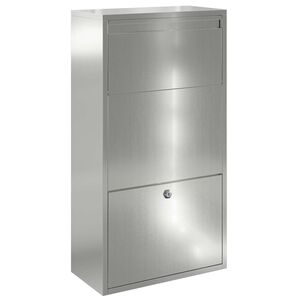 vidaXL Caja de entrega de paquetes con puerta Plateado 44 x 22 x 82 cm