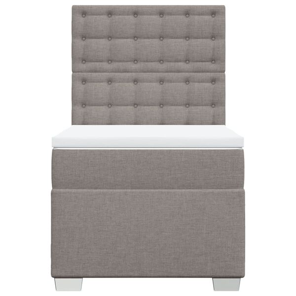 vidaXL Cama box spring con colch&oacute;n tela gris taupe 90x190 cm