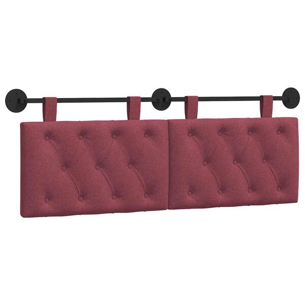 vidaXL Cabecera Colgante Rojo vino 130 x 55 x 7 cm tela