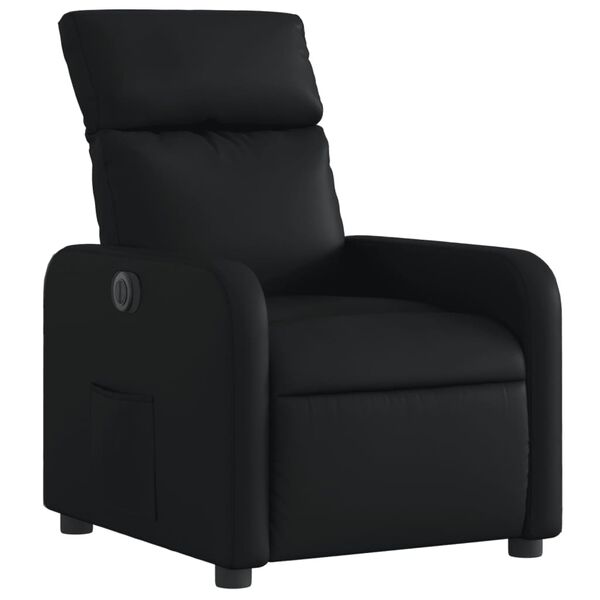 vidaXL Sill&oacute;n reclinable el&eacute;ctrico de cuero sint&eacute;tico negro