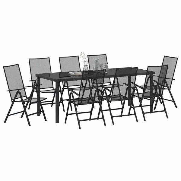 vidaXL Conjunto de Comedor de Jard&iacute;n 9 pcs Antracita