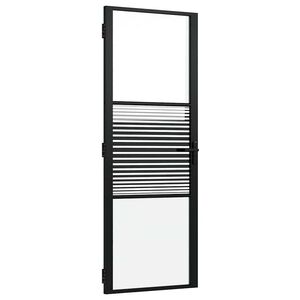 vidaXL Puerta de Vidrio 76 x 3,5 x 201,5 cm Aluminio Negro
