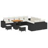 vidaXL Conjunto de sof&aacute; de jard&iacute;n 13 uds. Negro y crema