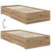 vidaXL Estructura de cama con cabecera Roble artesanal 90 x 200 cm