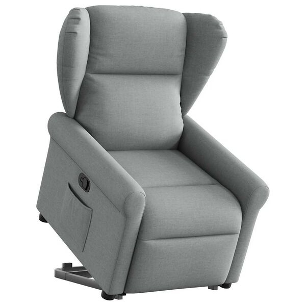 vidaXL Sill&oacute;n reclinable elevable de tela gris claro