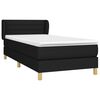 vidaXL Cama box spring con colch&oacute;n tela negro 90x190 cm