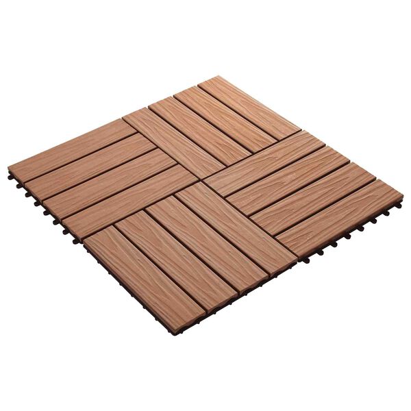 vidaXL Tile de Decking Dise&ntilde;o 3D 11 pcs Marr&oacute;n Claro 30 x 30 cm WPC