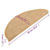 vidaXL Tapetes para escaleras 15 uds 65x21x4 cm Sisal Semicircular Grande