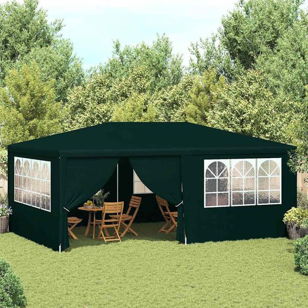 vidaXL Carpa profesional para fiestas con paredes verde 90 g/m² 4x6 m