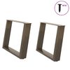 vidaXL Patas para mesa de centro en forma de U (2 unidades, acero natural, 60 x 42-43 cm)