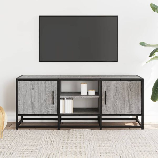 vidaXL Mueble TV metal y madera ingenier&iacute;a gris Sonoma 100x35x41 cm