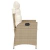 vidaXL Silla de jardín reclinable con cojines ratán sintético beige