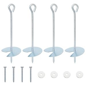 vidaXL Ancla de tierra 4 pcs Plateado &Oslash;10 x 30 cm Metal galvanizado