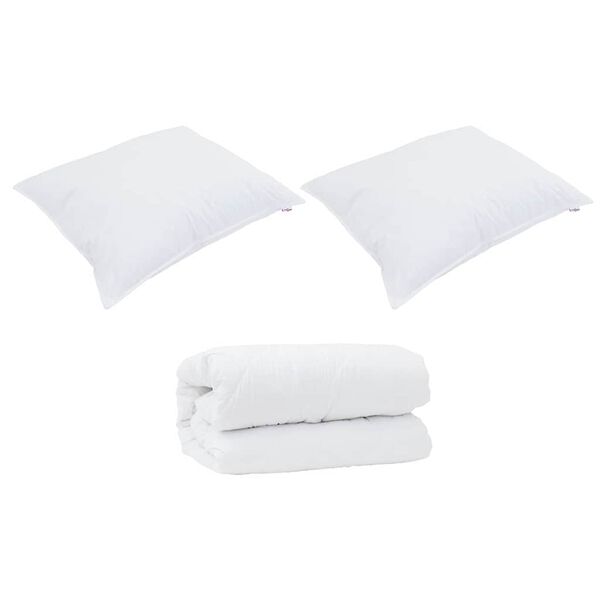 vidaXL Edredón con almohadas con almohada 3 pcs Microfibra