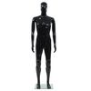 vidaXL Maniquí de hombre completo base vidrio negro brillante 185 cm