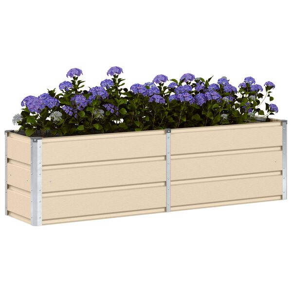 vidaXL Jardinera Marfil 160 x 40 x 45 cm Acero