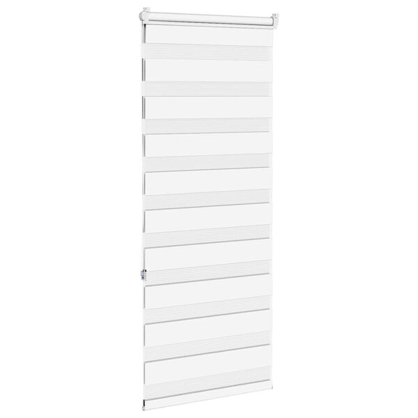vidaXL Estor cebra blanco 60x150 cm tejido ancho 55,9 cm poli&eacute;ster