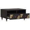 vidaXL Mesa de Café Negro 80 x 54 x 40 cm Madera de mango maciza